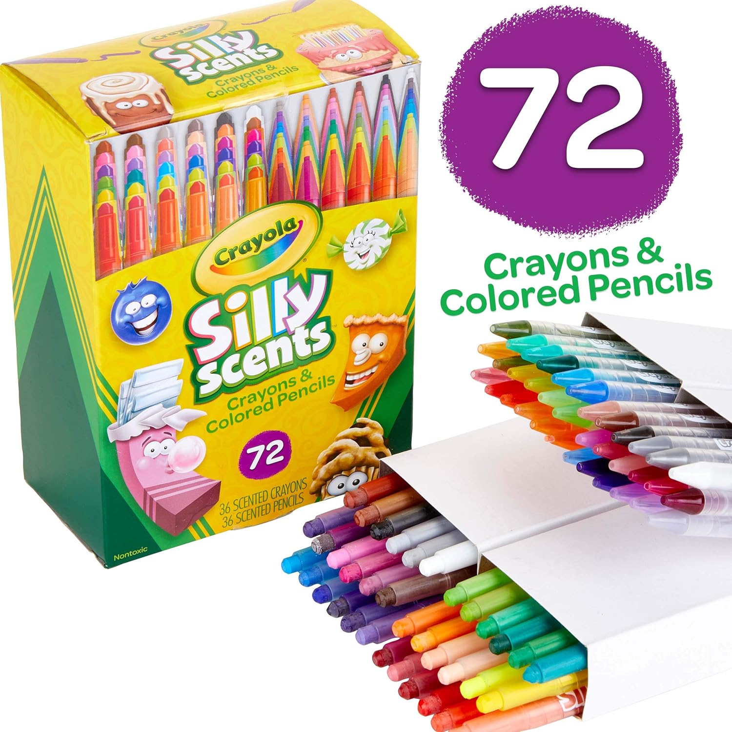 Crayola Silly Scents Twistables, Scented Crayons & Pencils, Boys & Girls Stocking Stuffers, 72 Count: Toys & Games