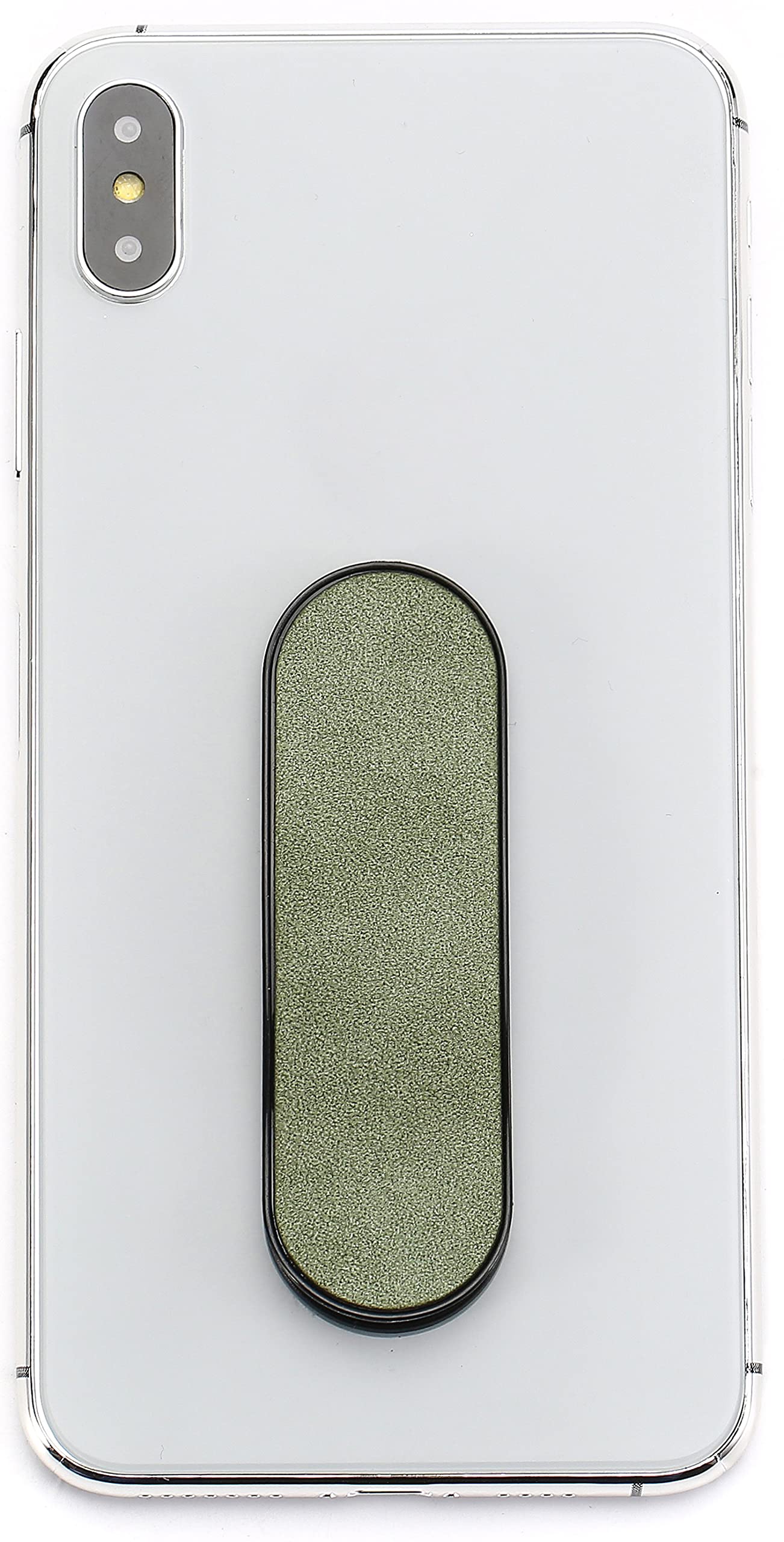 MOMOSTICK - Original smartphone finger holder - Stand & Grip for iPhone, Samsung, Huawei - Suede series, Green