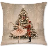 efgthyjdh Vintage Winter Christmas Soldier Pillow Covers 18x18 | Elegant Nutcracker Ballet Tree Xmas Decorative Throw Pillow Covers Pillowcases for Home Living Room Bedroom, Double-Sided