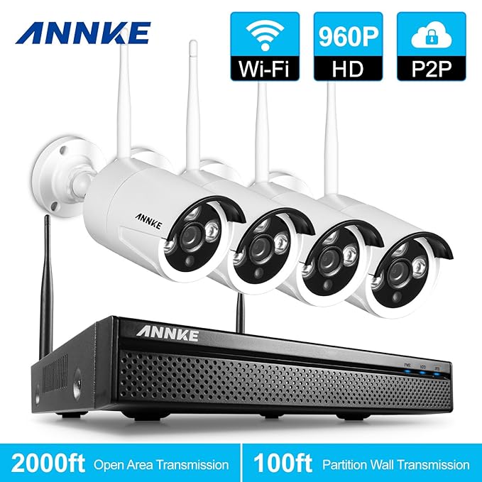 title=ANNKE Kit Sorveglianza wifi NVR 1080P 4 Canali 4 IP Telecamera Sorveglianza 960P