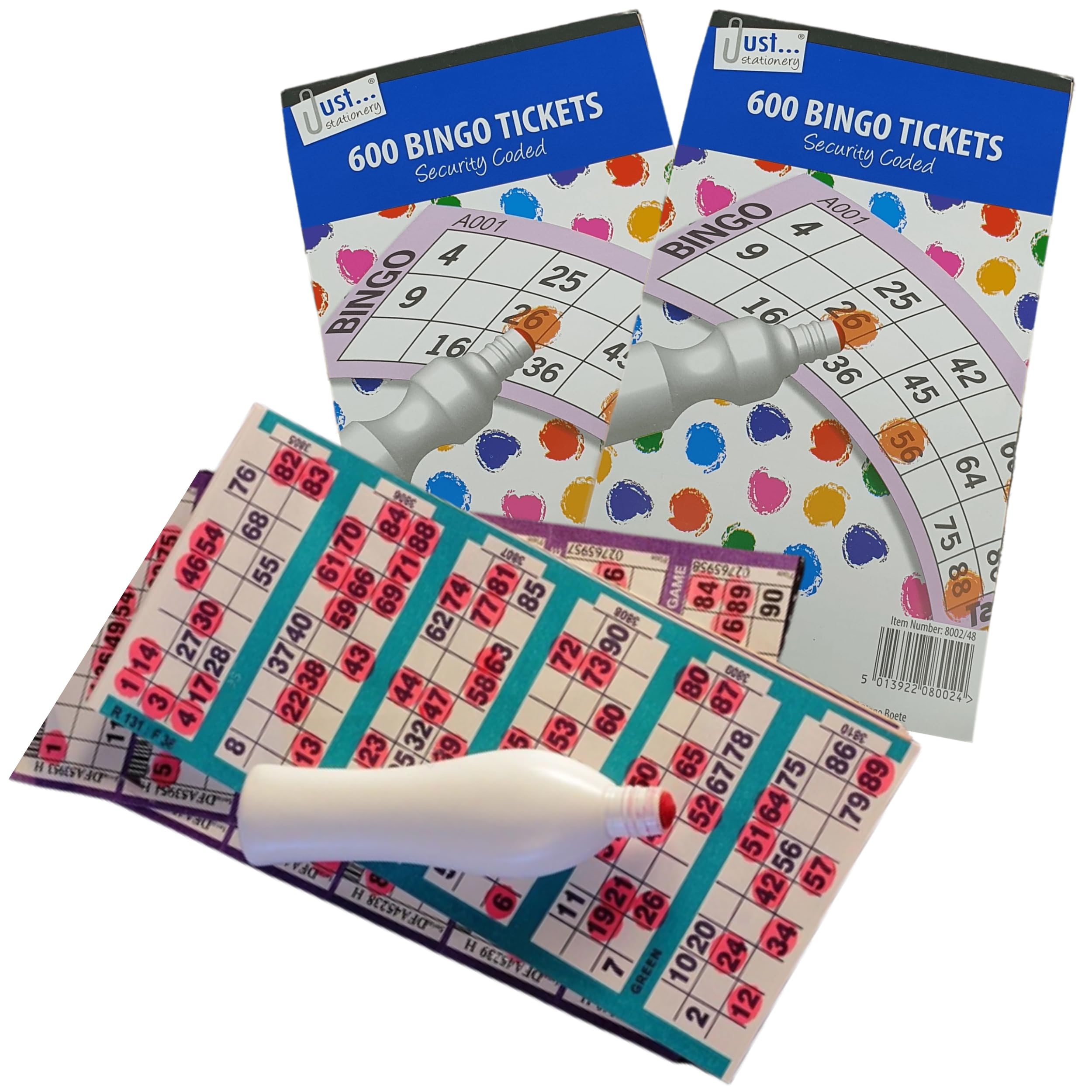 CARESTARZ 2X 600 Bingo tickets Books for Bingo Game - 600 jumbo Bingo tickets - Fun bingo books 6 game for kids - bingo books 1 – 90