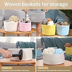 Happyiren Cute Woven Storage Basket with Handle