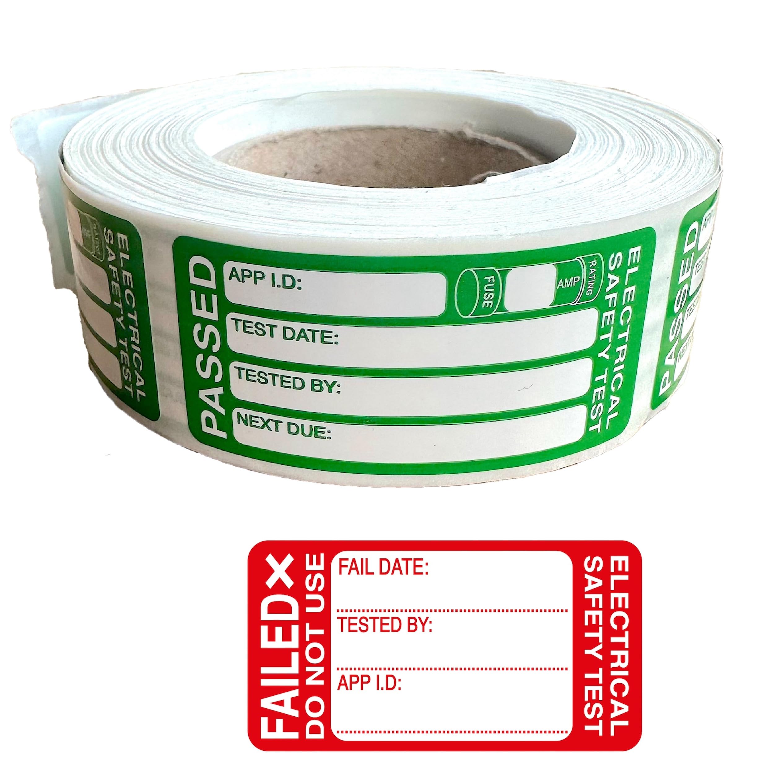 500PCS 51x24MM Pass & 43x23MM 50PCS Fail - Pat Testing Stickers Labels Electrical Test Sticker for PAT Equipment and Kits