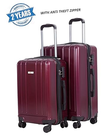 Swiss Traveller 4 Wheel Polypropylene Anti Theft ZIIPPER Luggage Set of 2 Trolley Travel Bags (20 inch & 24 Inch) Suitcase