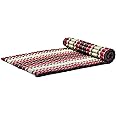 Leewadee - Foldable Floor Mattress - Japanese Roll Up Futon -Trifold Tatami Mat- Guest Floor Bed - Camping Mattress - Thai Massage Mat, Kapok Filled, 75 x 39 inches, Brown Red