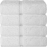 Chakir Turkish Linens 100% Cotton Premium Turkish Towels for Bathroom | 30'' x 60'' Large Bath Towels (4 Piece, White)