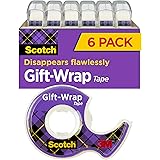 Scotch Gift Wrap Tape, 6 Rolls, the Go-To Tape for the Holidays, 3/4 x 650 Inches, Dispensered (615-GW)
