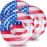 Zhanmai American Flag Pool Float 36 Inch Inflatable Swim Ring USA | Patriotic 250th Design, Red White Blue Stars Stripes, 4th of July Party, Beach Pool Lake Summer Tube, Teens Adults Water