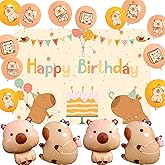 LaVenty Capybara Birthday Party Balloons Backdrop Decorations Includes Capybara Birthday Cake Balloon Party Favors Capybara Theme Party Supplies Decor