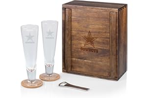 PICNIC TIME NFL Unisex-Adult NFL Pilsner Craft Beer Set with 2 Beer Glasses, Gift For Beer Lovers