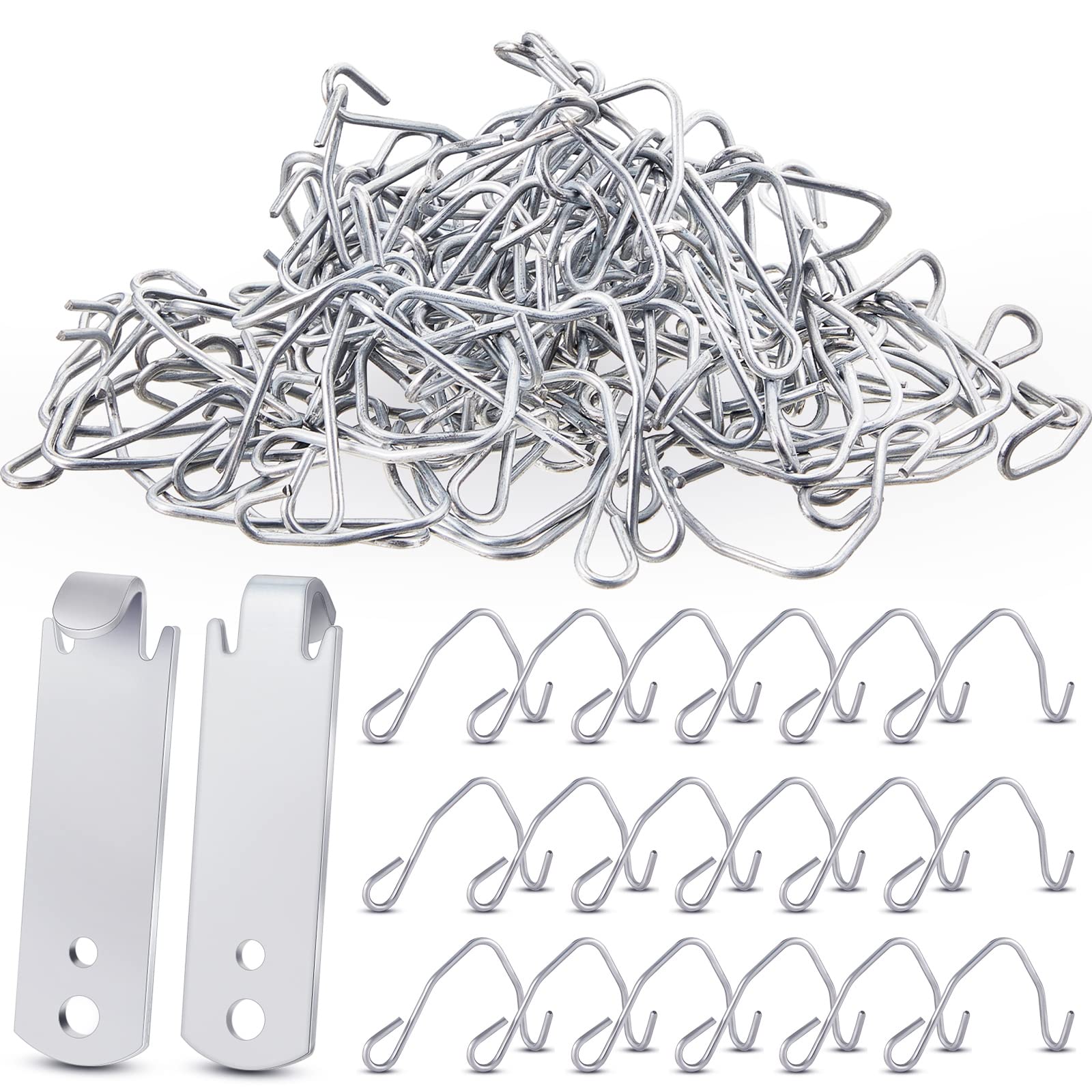 Photo 1 of 102 Pieces T Post Wire Clips Fence Wire Twister for T Post Clips Galvanized Steel Fence Wire Tensioning Tool for Fixing Fence Wire Clip Garden Farm Highway Sport Fences