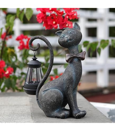 Achla Designs Katzen Skulptur 'Coy Cat' - 21,6 Cm, Aus Aluminiumguss, Für Garten Und Wohnung