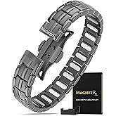 MagnetRX® Magnetic Bracelets for Men - EllipseMAX 5X Strength 5,000 Gauss Magnets - Designed in USA & Patent Pending - Premium Titanium Mens Magnetic Bracelet & Adjustable Length (Gunmetal)
