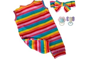 EKOKIZ Reborn Baby Dolls Clothes Girl Colorful Doll Clothes 17-22 Inches Girl Doll Clothes and Accessories for Reborn Baby Girls