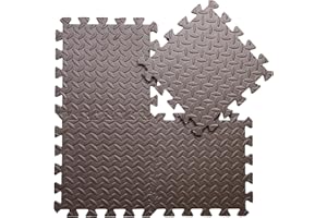 Coolcandy EVA Foam Play Mat, 16 Tiles/Bag Colorful Baby Play Mat, Square Kids Playmat with Solid Colored, 0.4" Thickened Interlocking Foam Floor Tiles, Puzzle Play Mat For Baby Lying, Playing (Coffee)