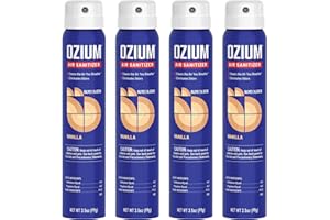 Ozium 3.5 Oz. Air Sanitizer & Odor Eliminator for Homes, Cars, Offices and More, Vanilla Scent, 4 Pack