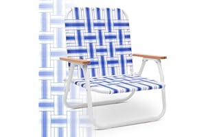 Sekey Camping Chair, Beach Chair for Adults with Highback, Folding Lawn Chair with Webbed Airflow Mesh, Patio Chair with Rust