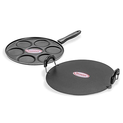 Sumeet Nonstick Insta Combo Set (Saral Tawa 30.5cm Dia + Multi Snack Maker -7pcs)
