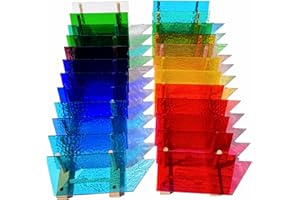 ILLUCKAI 24 Sheets Transparent Stained Glass Sheets Variety Pack, 4 X 6 inch Cathedral Art Glass Mosaic Tiles for Home Decor, Stained Glass Supplies for Projects and Crafts