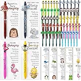 Sayglossy 60 Sets Funny Employee Appreciation Gifts Bulk Funny Animal Thank You Ballpoint Pens and Inspirational Cards Inspirational Gifts for Team Teacher Staff Coworkers Easter Office Favors