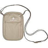 eagle creek RFID Blocker Neck Wallet - Durable and Lightweight Travel Passport and Valuables Organizer with Hook and Loop Closure and Adjustable Neck Strap, Tan