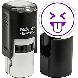 MaxMark Round Self Inking Emoji Stamp - Tongue