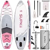 SUPKII 35'' Ultra Wide Inflatable Paddle Board, 480lbs Capacity SUP Boards with Premium Paddle Board Accessories, Complete Paddleboard Kit