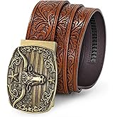 BELTROAD Western Ratchet Belts for Men Women Cowboy Belt Western Leather Ratchet Men's Slid Belt Gift, Cut for Fit