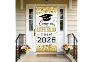 Bicuces Congrats Grad Door Cover 2026 Graduation Party Decorations Graduation Door Banner Congrats Grad Class of 2026 Grad Ba