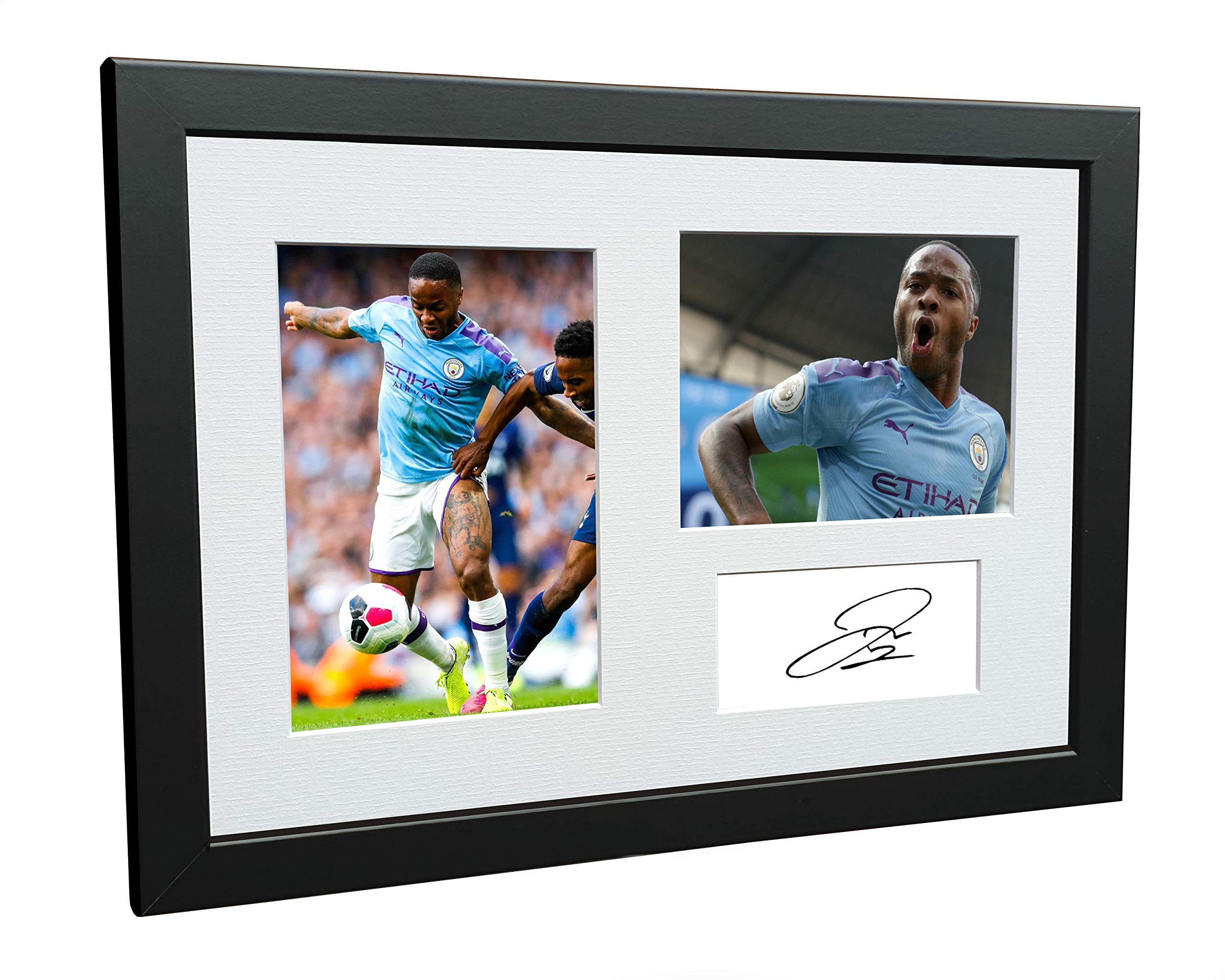12x8 A4 Signed Raheem Sterling Manchester City Autographed Photo Photograph Picture Frame Football Soccer Poster Gift