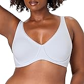 Bali Women's Underwire Bra, Cotton Collection Bras for Women, Moisture-Wicking, Full Coverage, Convertible Straps