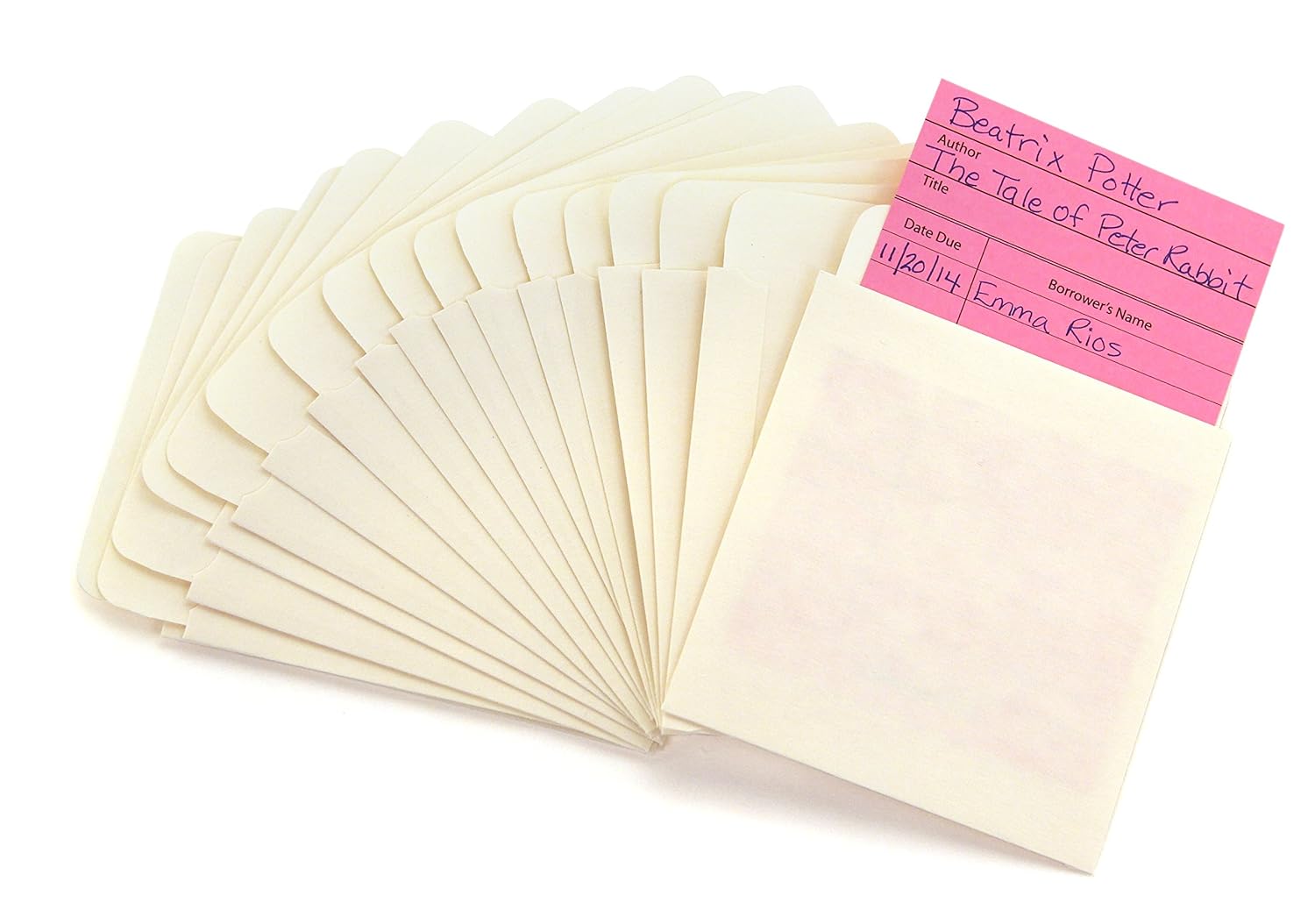 Hygloss 15430 SelfAdhesive Library Card Pockets, 3.5Inch by 5Inch