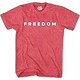 Flash Apparel Freedom Shirt Freedom Text T Shirt for Men & Women Patriotic Men's Tshirts Graphic Tee Unisex Adult Tee