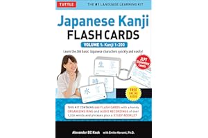 Japanese Kanji Flash Cards Kit Volume 1: Kanji 1-200: JLPT Beginning Level: Learn 200 Japanese Characters Including Native Speaker Audio, Sample Sentences & Compound Words