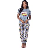 Marvel Women's Character Comic Book Print 2 Piece Jogger Pajama Set