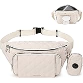 MYHOZEE Small Diaper Bag Fanny Pack - Baby Bag with Waterproof Changing Pad and Wipes Dispenser Quilted Nylon Crossbody Bags for Mom Baby Compact Diaper Purse Cross Body Purses