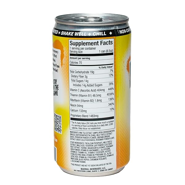 BUZZKILL RECOVERY DRINK, FEEL BETTER THE NEXT DAY, 8.5 OZ (PACK OF 4)