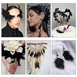 FeelfunFeather 300 pcs Black Craft Feathers- 10