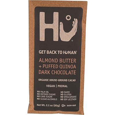 HU KITCHEN Almond Butter &amp; Puffed Quinoa Chocolate Bar, 2.1 OZ