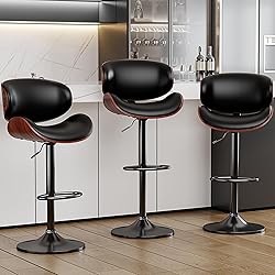 YaFiti Bar Stools Set of 3, Bentwood Adjustable