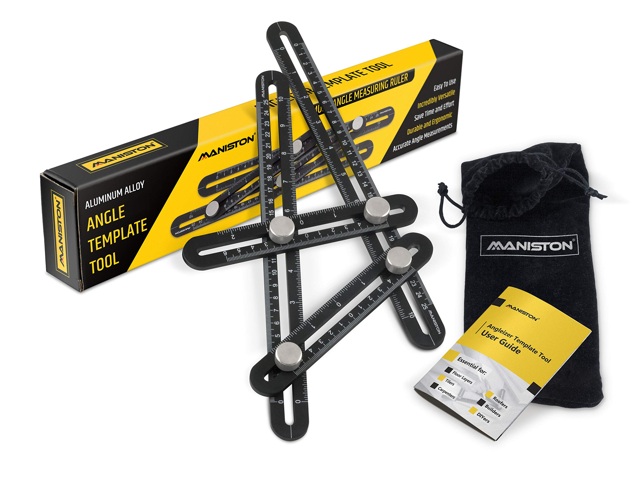 Premium Full Metal Angleizer Template Tool | Strong Aluminum Alloy Multi Angle Measuring Ruler | Precise Multi Angle Finder Template Tool Perfect for Builders, Woodworkers, Carpenters, DIYers & Tilers