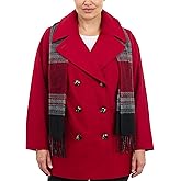 LONDON FOG womens Plus-size Double Breasted Peacoat With Scarf