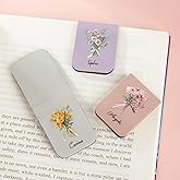 callie Personalized Magnetic Bookmark Clip - Custom Name & Birth Flower, Magnet Book Page Markers, Birthday Reading Gifts for Women Men Book Lovers