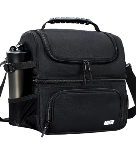 MIER Leakproof Insulated Cooler Lunch Bag For Adult Men Women 30 Can Cooler Bag With Top Flip Lid, 18L, Multiple Pockets (Grey-No Luggage Strap