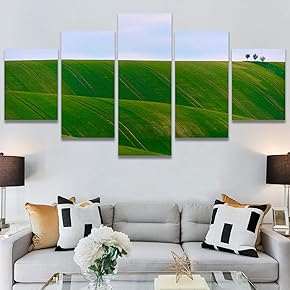 SIGNWIN 5 Panel Canvas Wall Art Greenlands for...