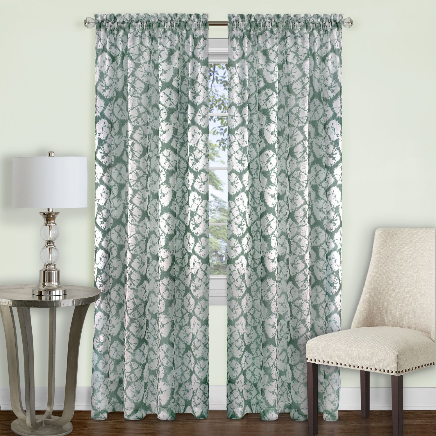 Achim Home Furnishings Btpn84sg06 Batik Window Curtain Panel Sage