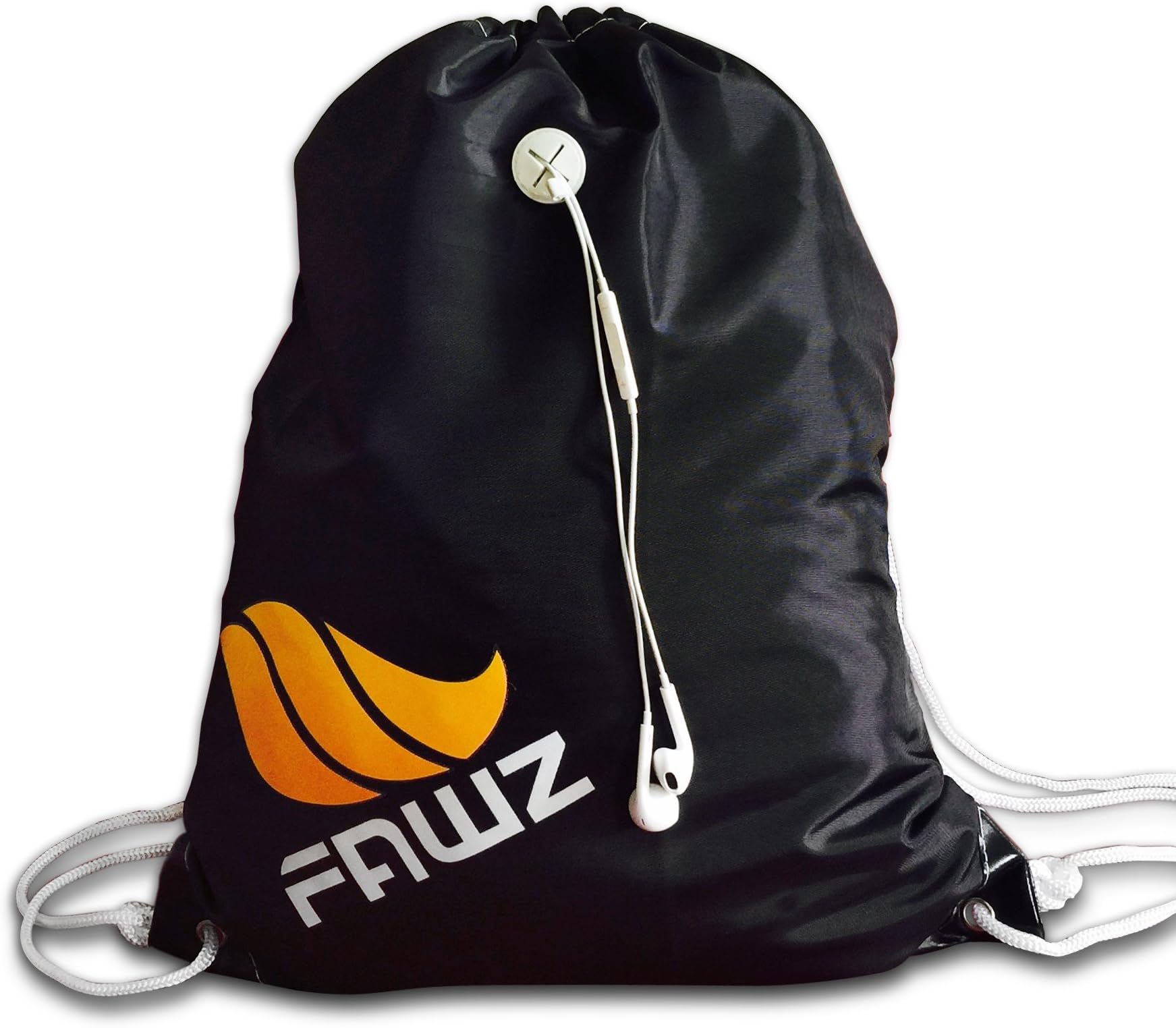 Backpack Drawstring Style, Earphone Slot Reinforced Leather Corners Waterproof
