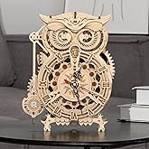 ROKR 3D Wooden Puzzles for Adults Mechanical Clock Kits - Owl Clock, DIY Model Building Kits Educational Brain Teaser Puzzles, Crafts/Hobbies/Gifts Desk Decor for Teens