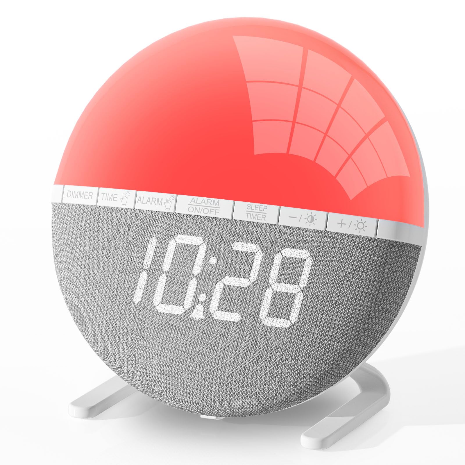 AFEXOA Sunrise Digital Alarm Clock, Wake Up Light with Sunrise Simulation, Sunlight Alarm Clock Multicolor Bedside Lamps, Snooze, 9 Colors Night Light, 7 Ringtones, Sleep Aid, Gift for Kids, Adults