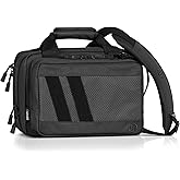 Savior Equipment Specialist Series Mini Range Bag Tactical Dual Pistol Handgun Revolver Bag Gun Carrying Case, X-Large Compartments w/Lockable Zippers, Deluxe Padded Shoulder Strap Included